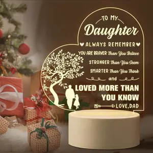 To My Daughter Letter Design Night Light, 1 Count USB Plug LED Lamp, Led Lights, Daughter Birthday Gift, Graduation Gift for Daughter, Light Up Letters, Party Decoration Supplies