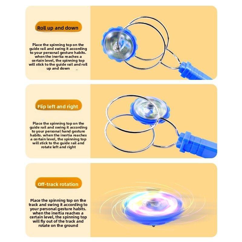Kids' Light-Up Hand-Crank Magnetic Orbital Magic Yo-Yo – Glowing Spinning Gyro Toy with Magnetic Flywheel Effects