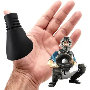 Baseball Catcher Thumb Guard - Grooved Silicone Thumb Protector for Catcher's Mitt - Shock Absorption Shield for Thumb Jams and Over-Extension - Baseball and Softball, Adult and Youth