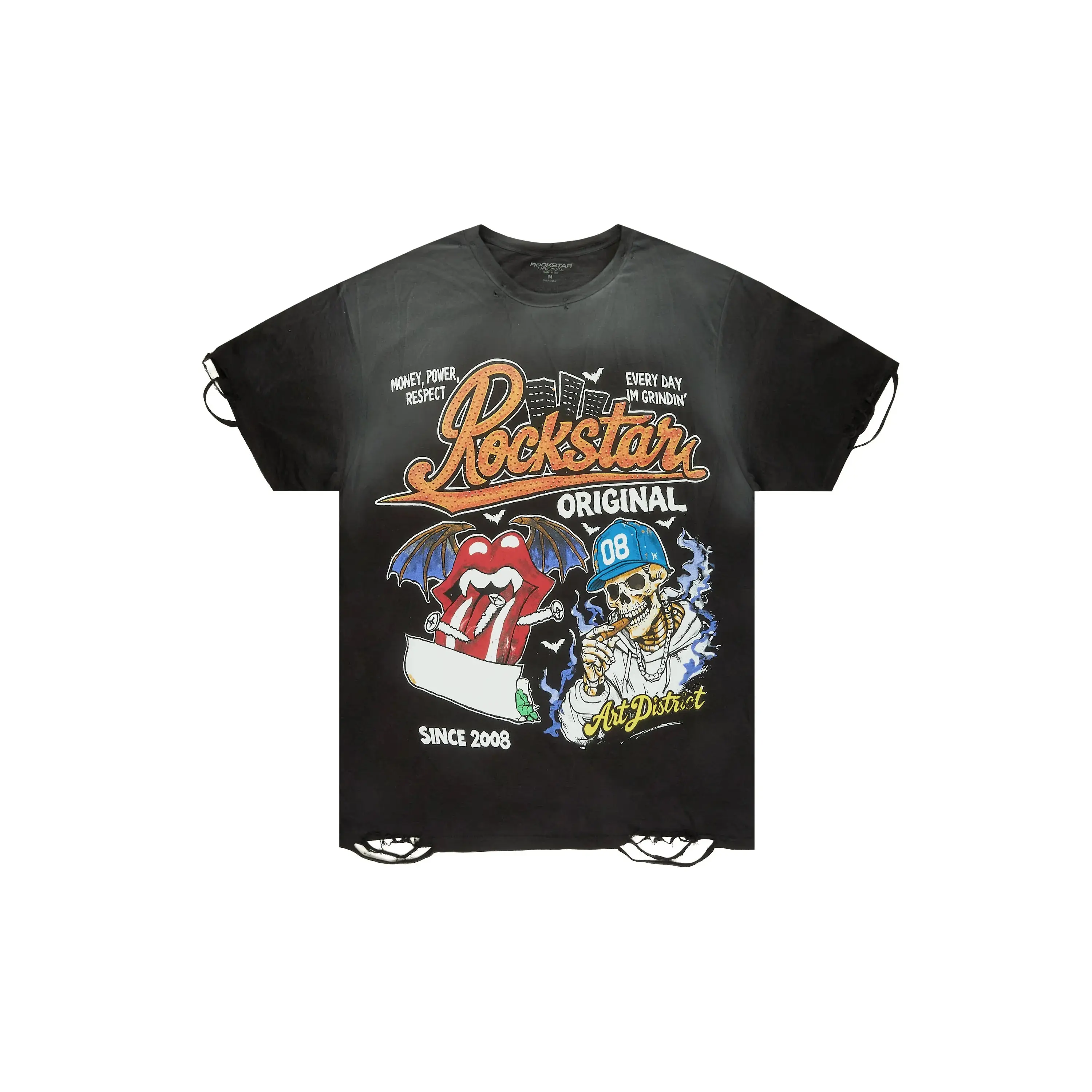 Batts Black Oversized Graphic T-Shirt