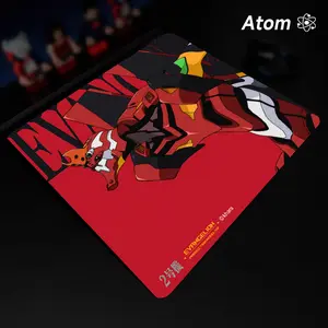 ATOM Mouse Pad Anime Mousepad Anime Character Tempered Glass Mouse Pad, Laser Engraved Photovoltaic Glass, Super Slip Surface, Non-slip Honeycomb Base FPS Gaming Mouse Pad