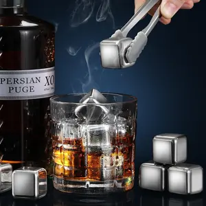 Stainless Steel Ice Cube, 5pcs/set Party Bar Ice Stone, Ice Cube for Whiskey, Bar Utensils for Home Kitchen Party