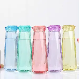Viral INS Style Iridescent Diamond Shaped Crystal Glass Cup, Creative Aesthetic Heat Resistant Glass Tumbler, Food Grade BPA Free Lead & Cadmium Free Couple Drinking Cup, Dishwasher Safe Gift for Wedding Valentine's Day Home Daily Use