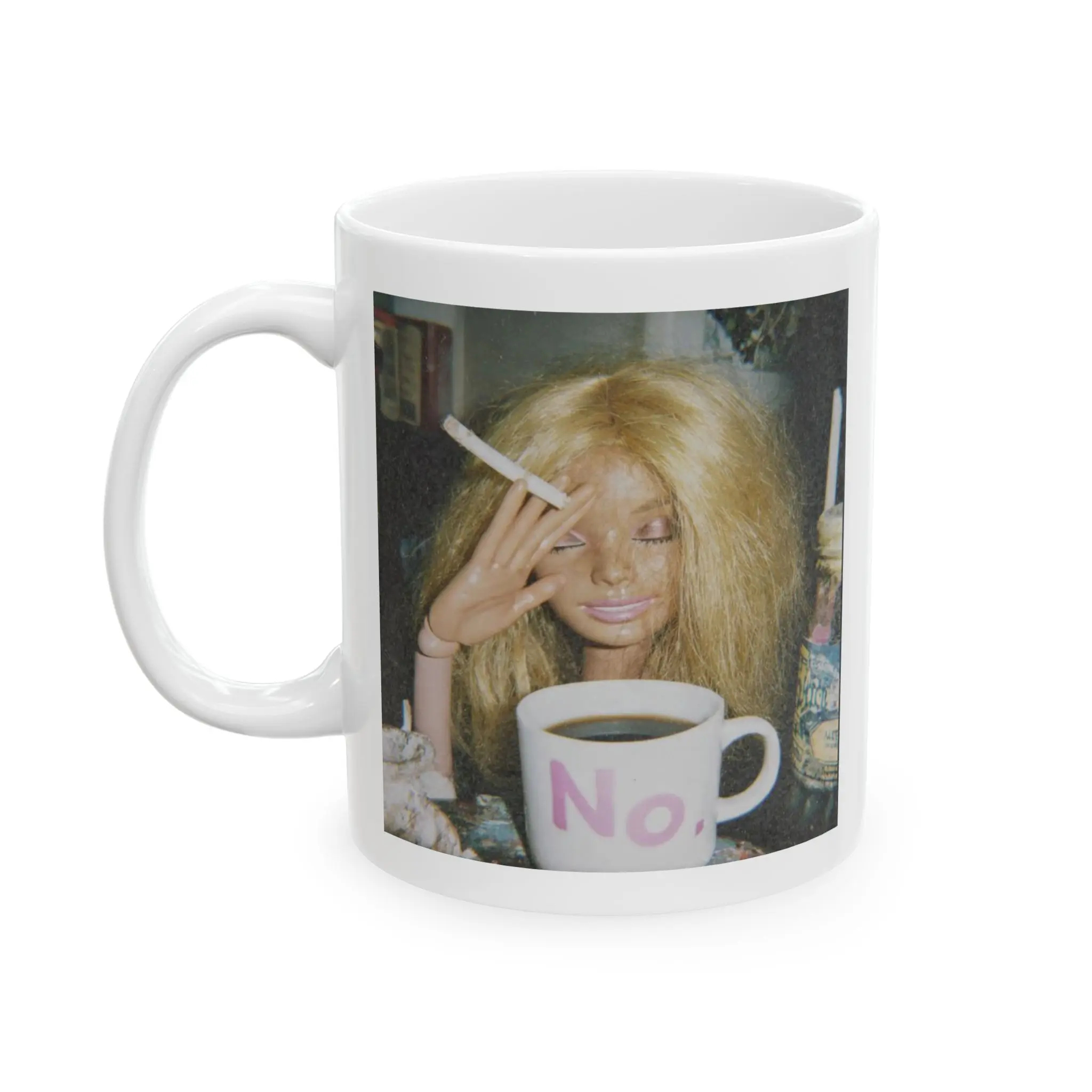 Vintage Doll Photography Mug | Retro Toy Portraits, Collectible Ceramic