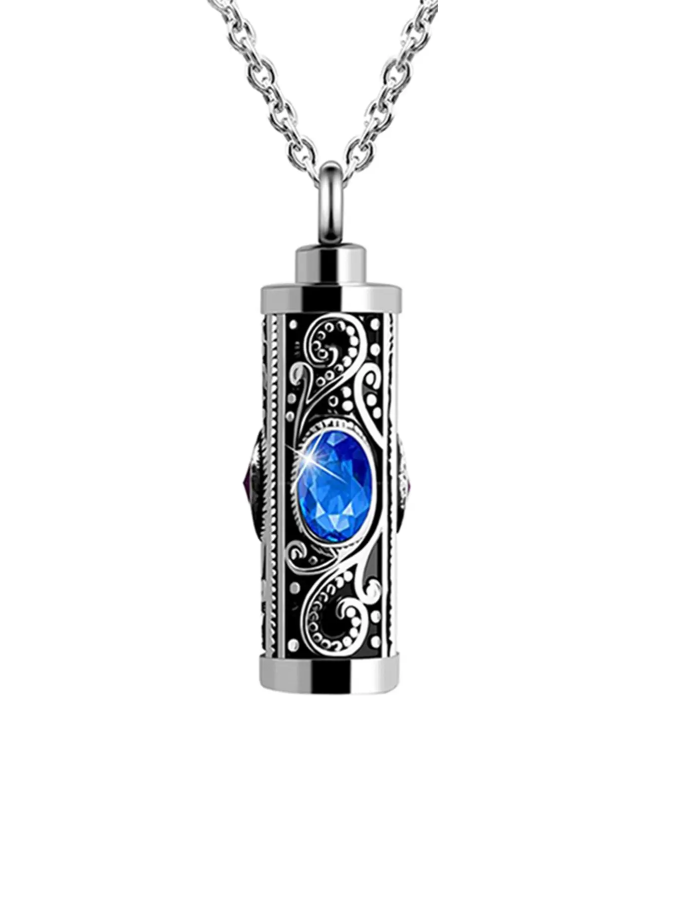 Crystal Cremation Urn Necklace for Ashes, Keepsake Cremation Jewelry for Human Ashes, Stainless Steel Memorial Pendant with Flower for Women, Exquisite Trendy Pendant, Unique Design Pendant, Accessory Necklace, Gift Necklace