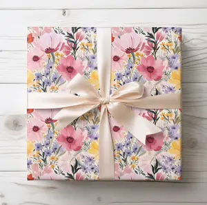 Floral Wrapping Paper Gift Wrap Spring Wrap Illustration Colorful Wrap Floral Paper Gift Wrap For Her Preppy Wrapping Birthday Wrap For Her