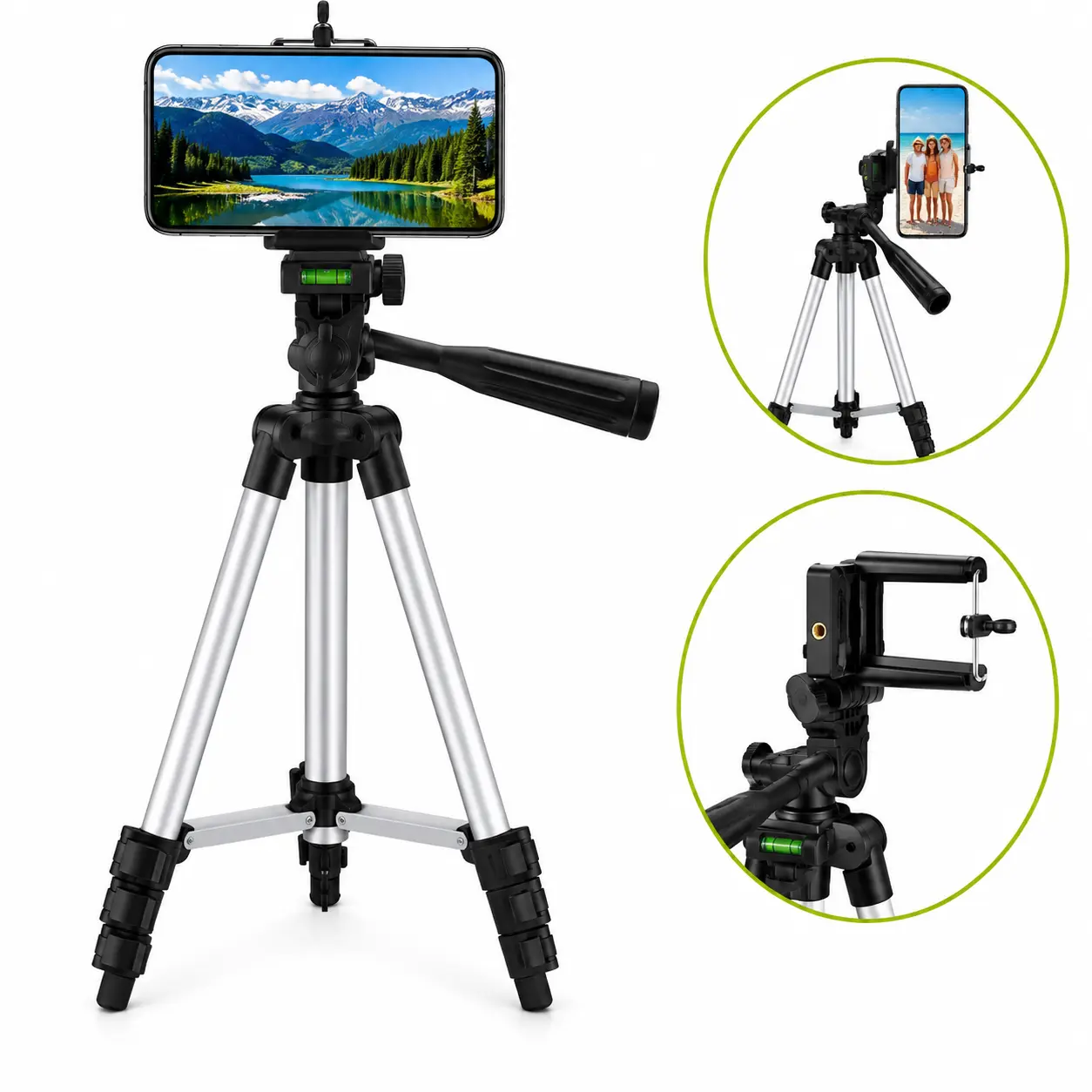 Professional Camera Tripod Stand Phone Holder Mount Adjustable Travel Tripod with Carry Bag