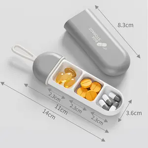 Portable 3 Compartment Pill Organizer, Mini Airtight Sealed Pocket Pill Box, Food Grade ABS & Silicone Medicine Storage Dispenser for Elderly Travel Home Daily Use
