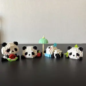 Panda Micro-Particle Assembly Model Toy Box, Desktop Decoration, Birthday Gift, Educational Puzzle Toy, Panda Series Model