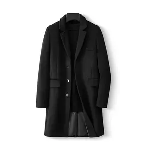 Men's Solid Color Lapel Long Sleeve Single Breasted Trench Coat, Autumn And Winter Fashion Men'S Jacket, Men'S Winter Outerwear, Men'S Overcoats