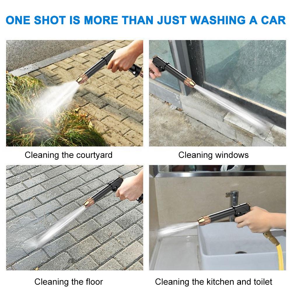 High Pressure Car Wash Water Gun Heavy Duty Garden Hose Nozzle with Adjustable Spray Modes for Cleaning Cars Yard Driveway Durable Leak Proof Design