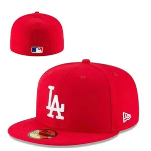Los Angeles Dodgers Fitted Cap - Red White LA Logo Streetwear Unisex Hat