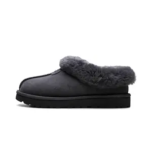 Tazzette Genuine Shearling Collar Slipper WMNS "Obsidian" 1134810 OBS
