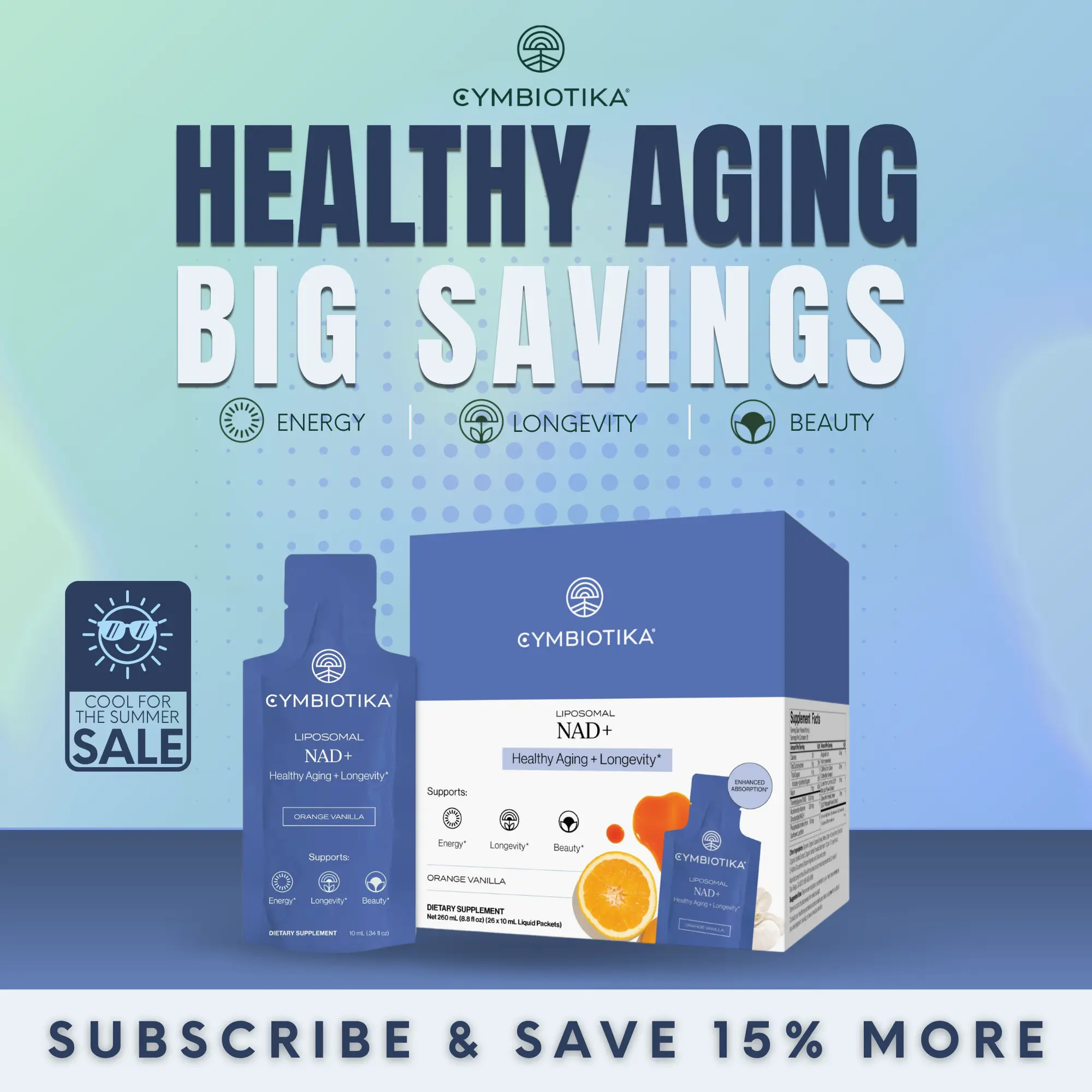 Liposomal NAD+ | 26 Packets | Cellular Energy, Healthy Aging & Radiant Skin | 10% Better Skin Tone & Elasticity in 12 Weeks | Clinically-Studied Lutemax | Apigenin, TMG & Niacin NAD+ Renewal | Heart & Brain Health | Plant-Based | Third-Party Tested