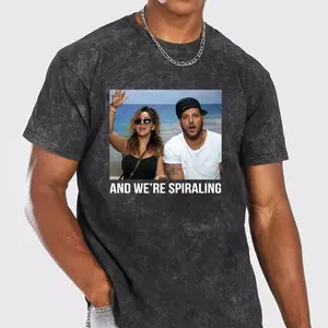 And We're Spiraling Wash tee, Jersey Shore Meme Tee, Funny Reality TV T-Shirt, Vintage Wash Graphic Top