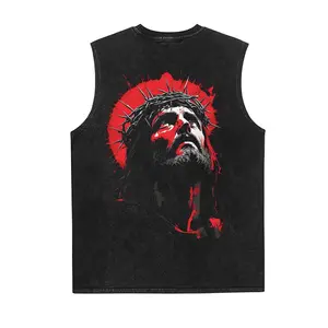 Jesus vintage washed vest, Christian T-shirt, Christian washed vest, faith gift, sports washed vest, fitness washed vest, men's gift, women's gift