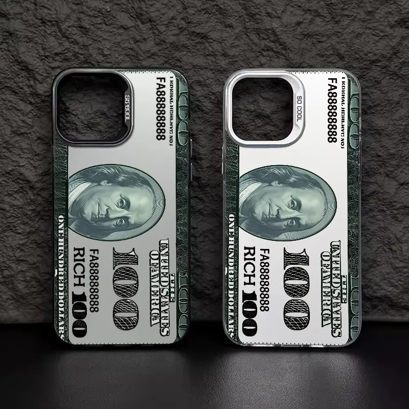 US banknote phone case compatible with iPhone 17/16/15/14/13 Pro Max, 12/11, soft, drop-resistant, for XR/XS