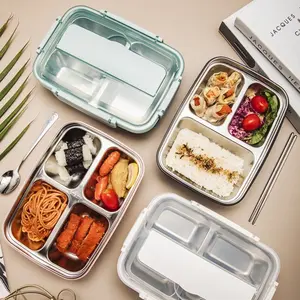 1pc 304 Stainless Steel Lunch Box, Portable Sealed Bento Box for Students & Adults, Large Capacity, Odor-Proof Compartments, Airtight Bento Boxes
