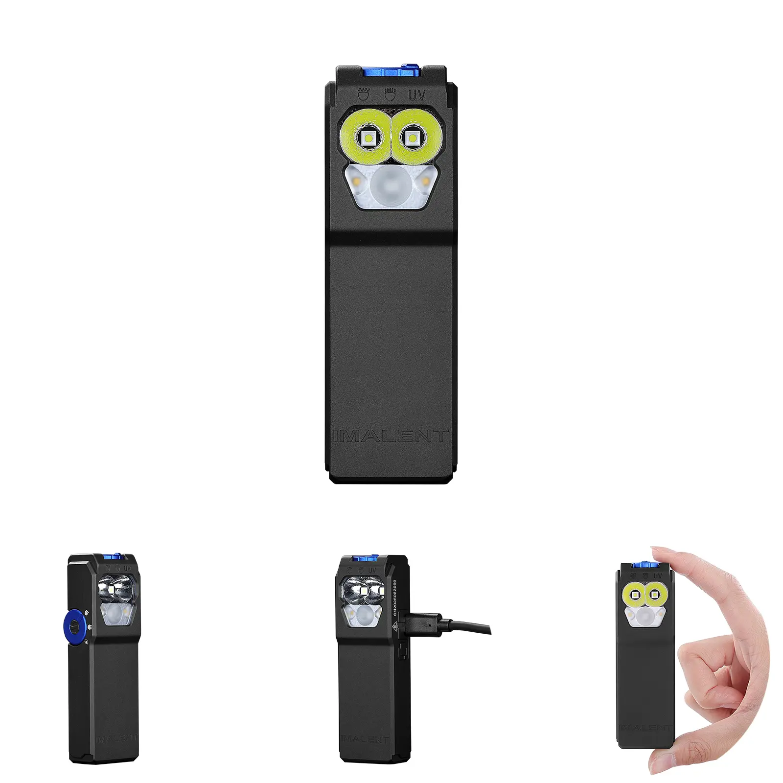 IMALENT GR36 Clip-on EDC Flashlight, 2800 Lumens with Triple Light Rechargeable Type-C Light, Pocket Flash Light for Reading, Cycling, Outdoor or Indoor