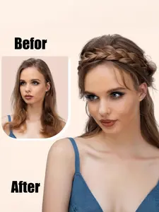 Women's Adjustable Handwoven Hairband, High Temperature Resistant Fashion Comfortable Hair Accessory, Three Strand Bone Braid Headpiece, Headbands Women
