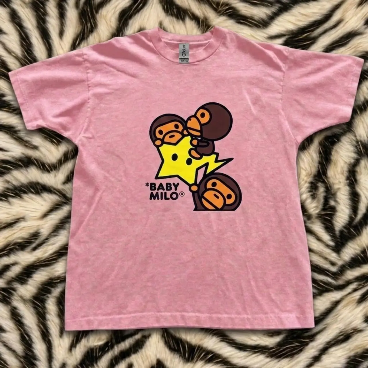 GILDAN Cute Cartoon Monkey Graphic Tee Kawaii Streetwear Shirt