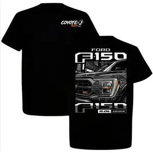 F150 Coyote 5.0 engine graphic t-shirt for truck enthusiasts-men's black pickup truck tee-automotive fan apparel-premium short sleeve cotton shirt with iconic design