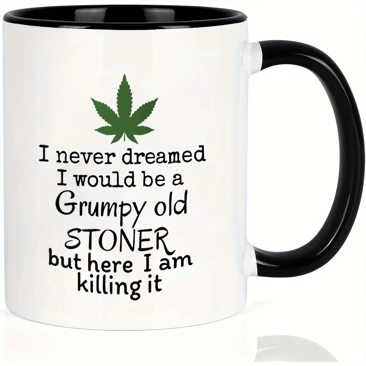 1pc, 11-Ounce Funny Ceramic Mug Featuring a Grumpy Old Stoner - a Great Gift for Those with a Light-Hearted Spirit, Unique Characters, Suitable for Everyday Use, Dishwasher Safe, Ideal for Home, Office, Birthdays, And Christmas