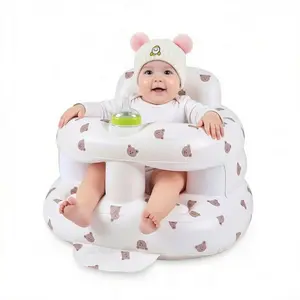 Upgrade Inflatable Baby Seat with Tray for Babies 3-36 Months Built-in Air Pump Bumbo Chair for Learning to Sit & Feeding Ergonomic Design BPA-Free PVC Safe & Durable