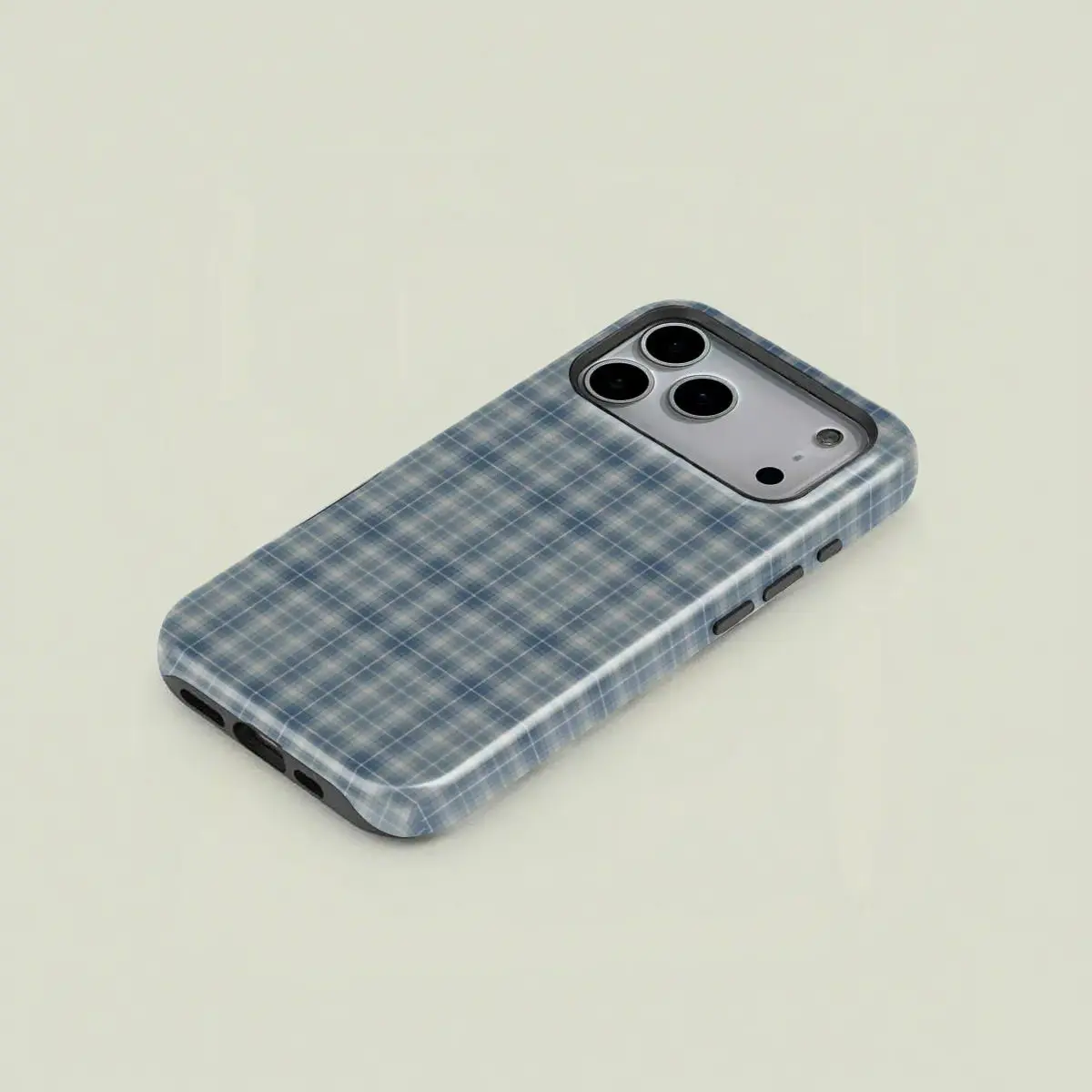Blue Plaid Pattern Aesthetic Phone Case, Classic Tartan Print, Durable Two-In-One Protection,phone Case Suitable for Iphone 11/12/13/14/15/16/17 Pro Promax Plus Air and Samsung S22/S23/S24/S25 Plus Ultra Fe, Cover, Accessories for iPhone 17 ProMax