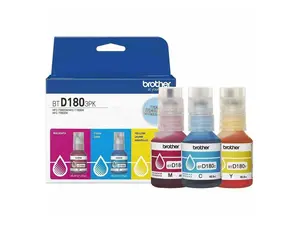 Brother Genuine BTD1803PK 3-Pack High Yield Cyan, Magenta, and Yellow Ink Bottles (for use with 580, 780, and 980 Printers)