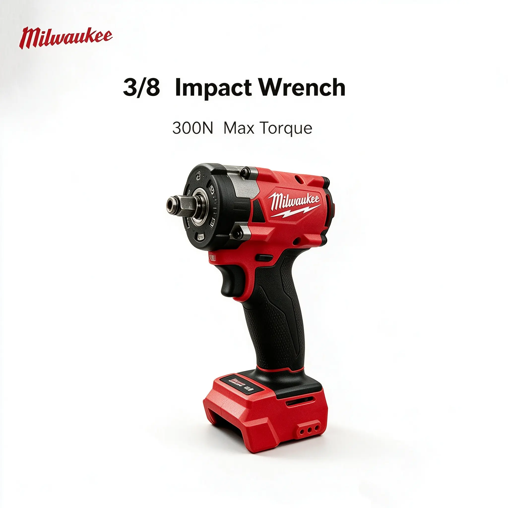 Milwaukee 3/8' M18 FUEL Brushless Cordless Impact Wrench - 300N.m Torque, 3000RPM, 3 LED Lights, Compact Power Tool for Tools & Hardware Applications variable speed trigger brushless impact gun atomic set 60v
