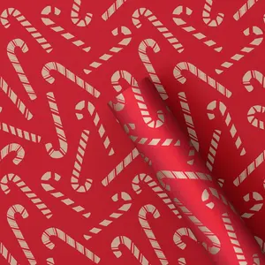 Christmas Roll Wrap Scattered Candy Canes