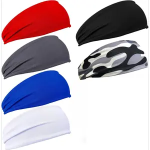 6 PCS Sweatbands for Kids, Soccer Headbands Boys Sports Kids Sweatbands, Breathable Sweat Wicking Headband, Baseball Youth, Black, White, Gray, Blue, Red and Camouflage,(FD01-Kids)