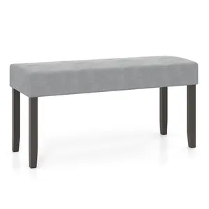 COSTWAY - Upholstered Entryway Bench for End of Bed with Padded Seat-Gray
