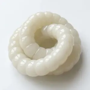 3D Articulated Fidget Ring Sensory Toy for Stress Relief & ADHD Anxiety - Wearable White Spiral Bracelet Decompression Gift