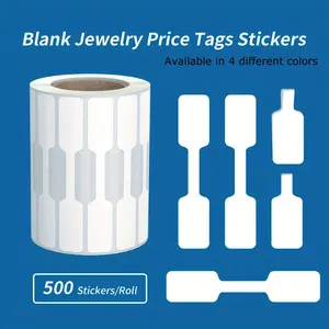 500 Pieces Jewelry Price Tags, Blank Adhesive Labels for Necklaces Earrings Bracelets Rings, Self-Adhesive Retail Tags