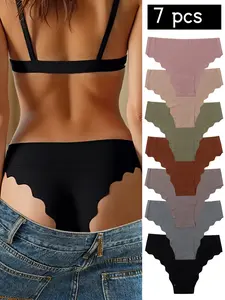 Women's Triangle Panties, Fashion Breathable Underwear, Soft Breathable Comfortable Fitted Design, Leopard Print & Plain Patterns, All Season Wear