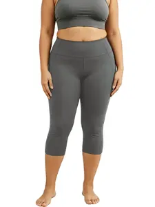 Women's Capri Pants -High Waisted Colored Cropped Pants, Tummy Control Breathable Fit, Anti-Odor Non-See-Through For Gardening, Errands, Daily