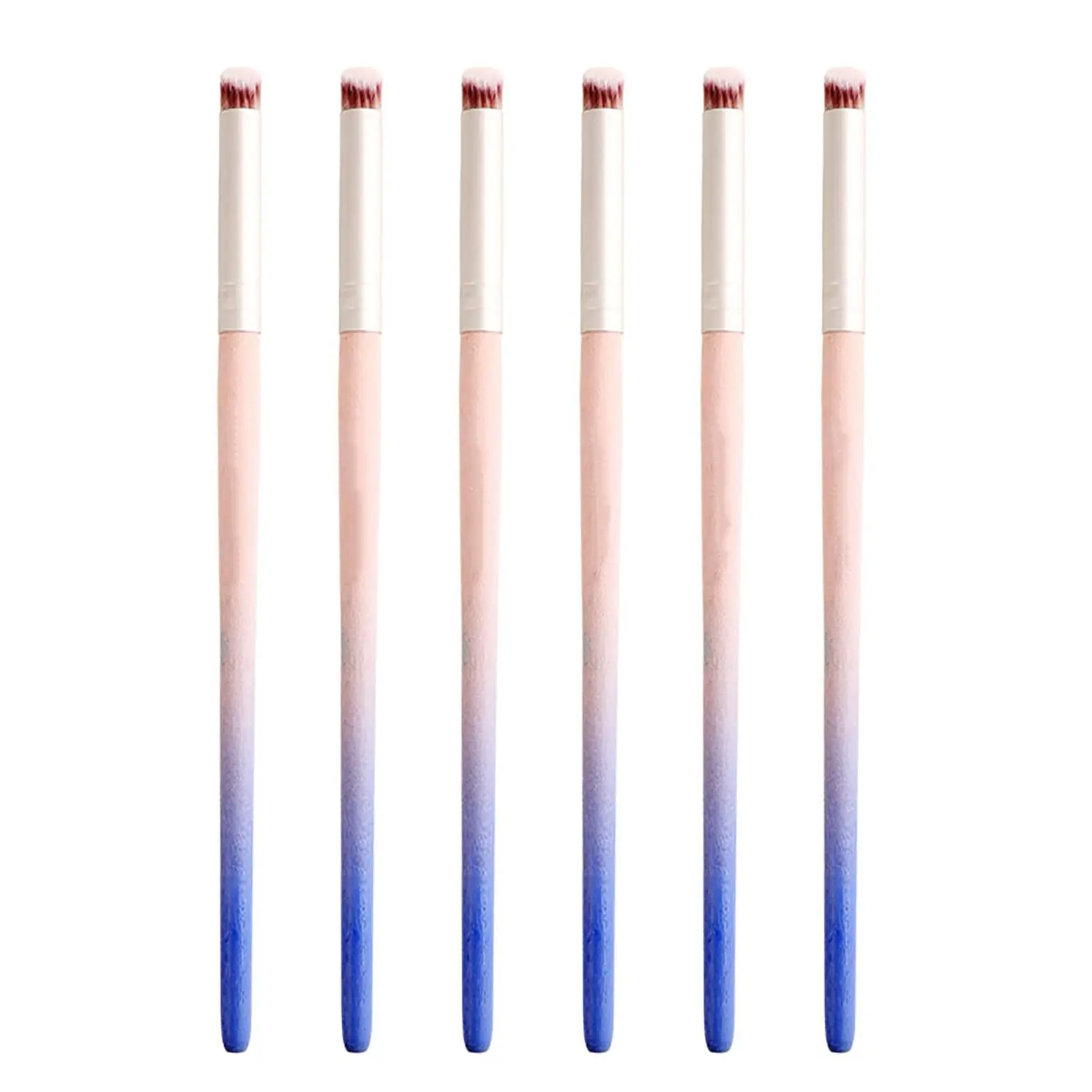 6-Piece Nail Care Brush Set with Smooth Wood Handles & Pen Holder - Synthetic Nylon Fiber Tools for Gel Gradient, Ombre Acrylic Blending, Painting - Home/Salon Manicure Accessory, Ideal Gift for Beauty Enthusiasts, Six Pieces