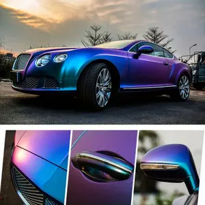 Car Blue To Purple Pearl Chameleon Vinyl Wrap Film, Adhesive Car Body Stickers Decal Automobiles Motorcycle Car Styling Decaration