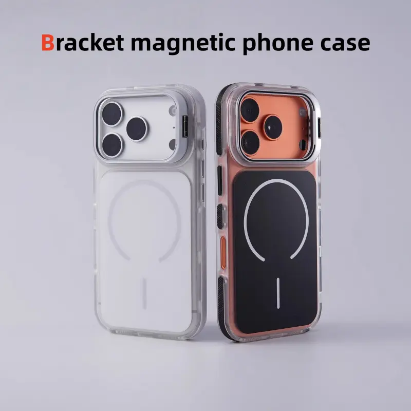 MagSafe-Compatible Shockproof Phone Case Protector for iPhone 17/16/15/14 Plus, 17/13/12 Pro Max - Military-Grade Drop Protection, Anti-Yellowing, Built-In Camera Stand, Air Cushion Casing Accessories