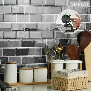 3D Peel and Stick Backsplash Tile, Black White Marble Design Self-adhesive Kitchen & Bathroom Backsplash Wall Sticker, DIY Wall Decoration, Marble Pattern Wallpaper