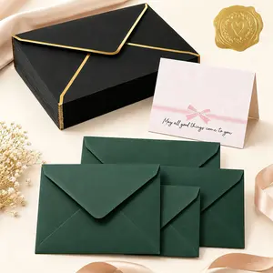 15pcs & V-Flap Envelopes with Stickers, Wedding Invitation Cards, Self-Seal Design, Durable Paper, Perfect for Special Events