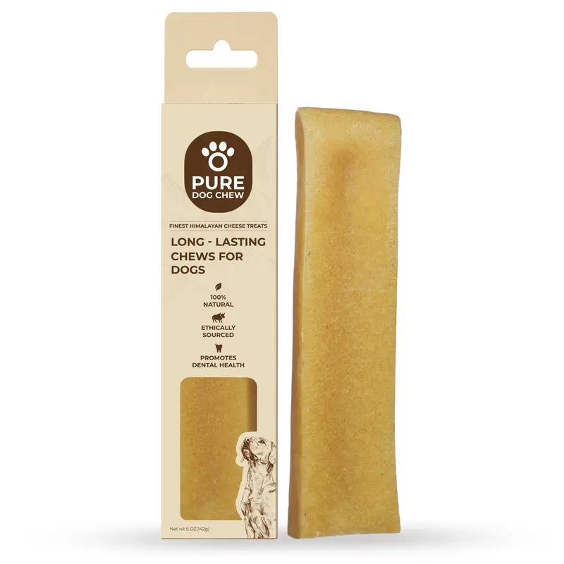 Pure Dog Chew Himalayan Yak Cheese Chew for Dogs – 5 oz, Long-Lasting Rawhide-Free Dog Treat (65-85 LBS)