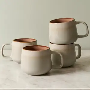 Ceramic Coffee Mugs Set of 4 | 12 oz Stoneware Coffee Cups | ,  | Microwave and Dishwasher Safe | Comfortable Handle | Aesthetic ic Design for  and Latte | Sage Ash