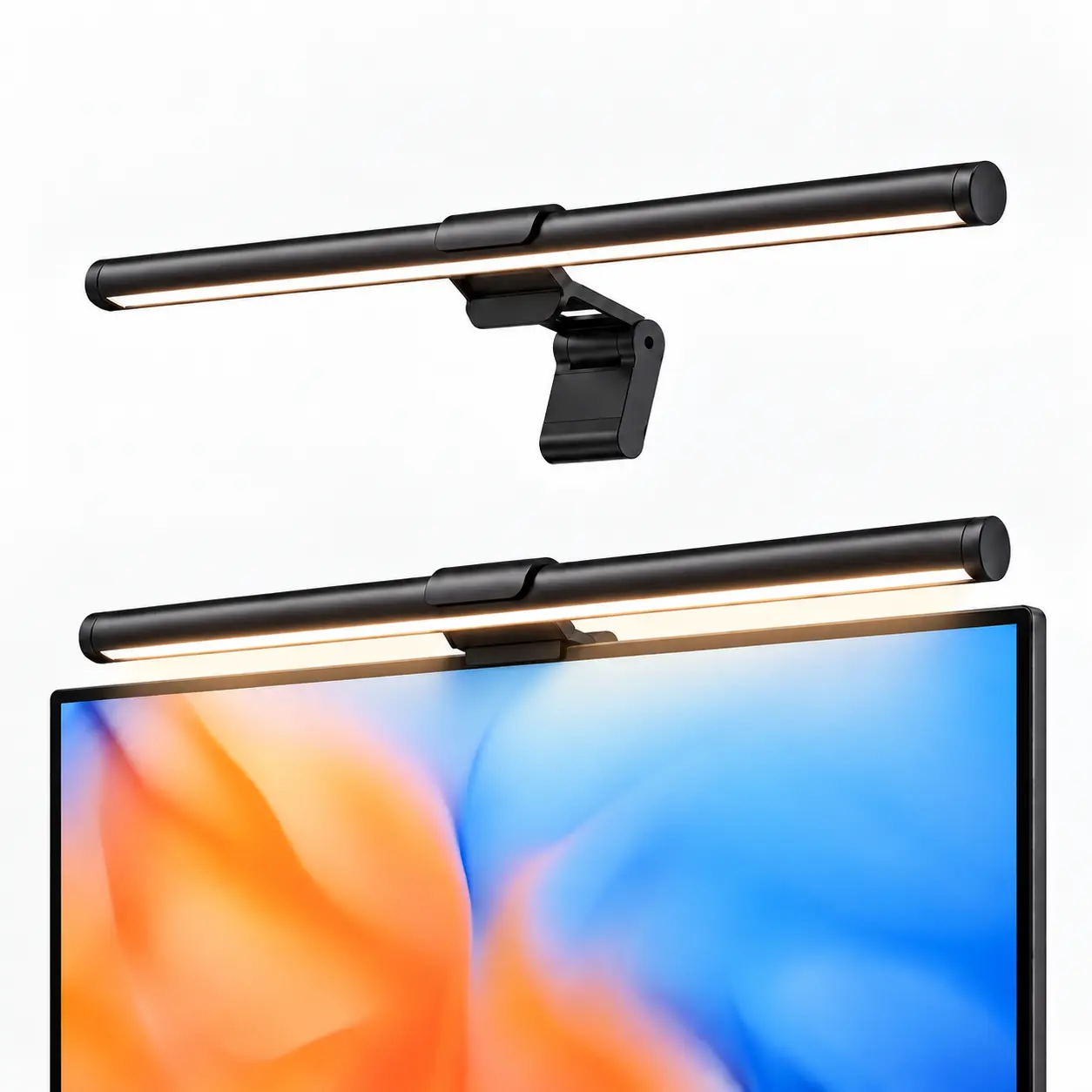 LED Monitor Light Bar, 11.8in Eye-Care USB Desk Lamp, 3 Color Temperature Dimmable RGB Computer Light with Touch Control, Adjustable Angle Space-Saving Screen Bar for Home Office Gaming