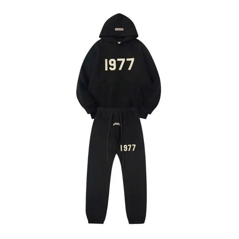 Matching 1997 & 1977 Essential Hoodie & Joggers Set – Cozy Pullover Couple Outfit, Streetwear Gift Idea