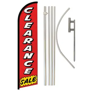 Windless Banner Flag & Pole Kit, 5-Piece Set with Steel-Aluminium Pole, Polyester Fabric Flag, Unique Print for Home, Festive Backdrop Use (Clearance Sale), Five Pieces