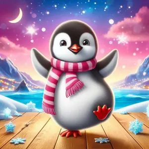 1pcs 5D DIY Diamond Painting Kit, 5D Diamond Art Set, DIY Decor, Cute Penguin Diamond Painting Kit Full Round Drill DIY, Mosaic, Diamond Art, DIY Art Home Decoration, suitable for Halloween and Christmas.