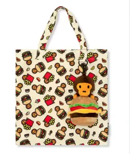 Bape Baby Milo Plush Doll Burger Tote Bag Ivory